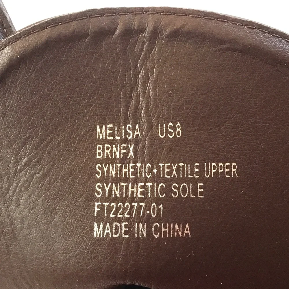 🆕TAHARI MELISSA Chunky Combat Ankle Boot Brown Vegan Leather Lace/Zip up Size-10 - Picture 13 of 16